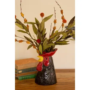 Ceramic Rooster Head Vase 1