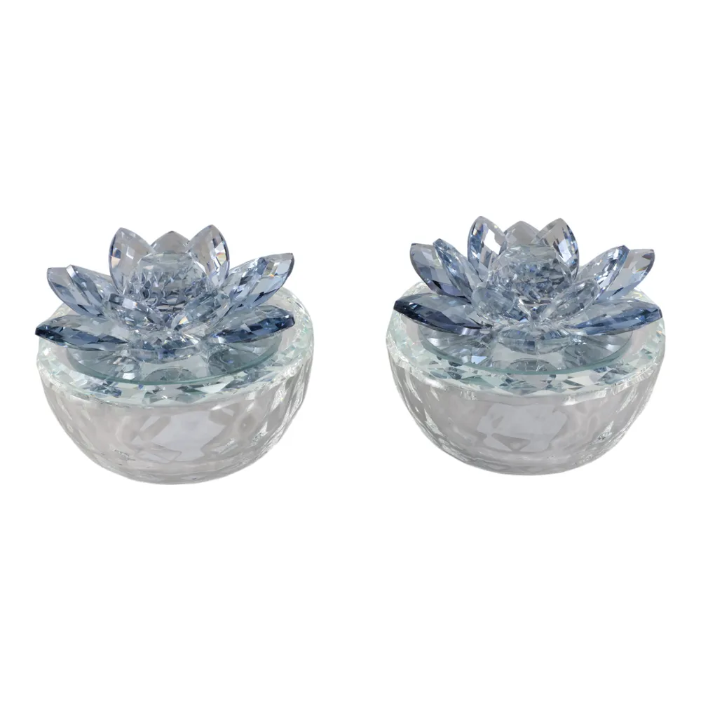 BAIRDCROSS SET OF 2 BLUE BOXES 4 (IN)