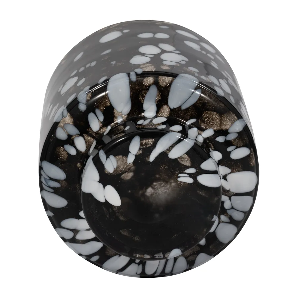BAKERWOOD BLACK GLASS VASE 8 (IN)
