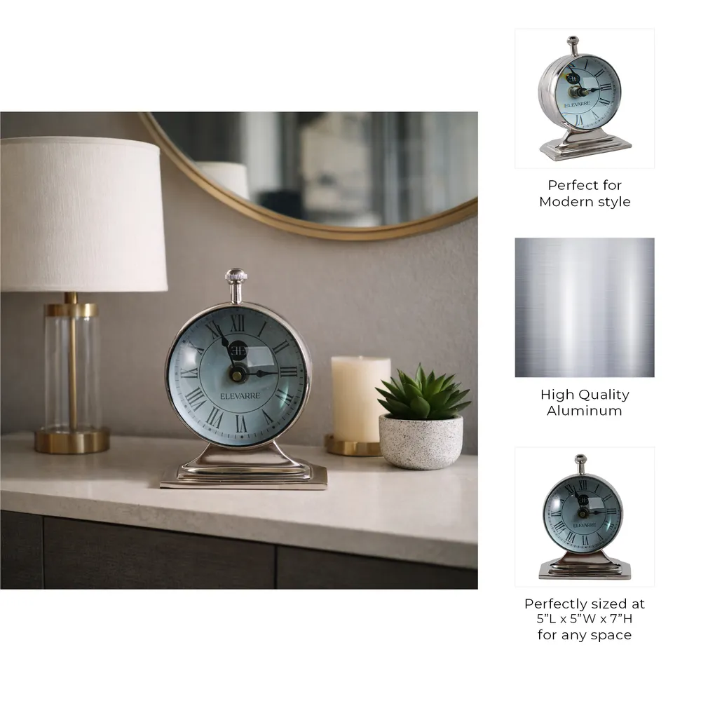 AXELFORD SILVER CLOCK 7 (IN)