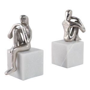 HARPERSHAW SET OF 2 SILVER BOOKENDS 8 (IN) 4