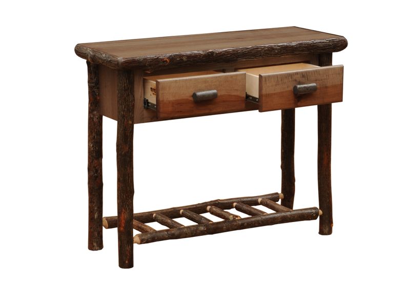Hickory Two Drawer Sofa Table - Slate 3
