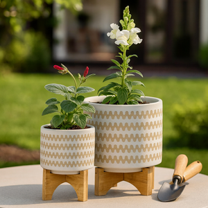 PAXTONFORD SET OF 2 WHITE PLANTER 11 (IN) 2