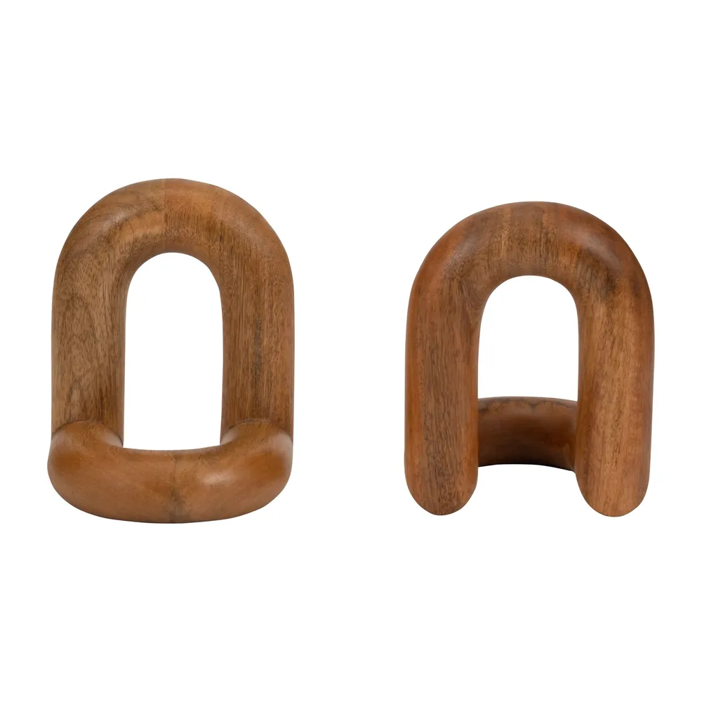 TRUEPORT SET OF 2 BROWN BOOKENDS 8 (IN)