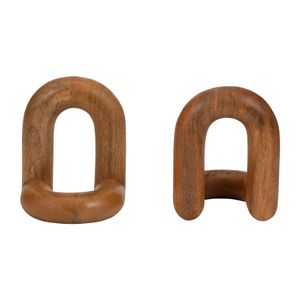 TRUEPORT SET OF 2 BROWN BOOKENDS 8 (IN) 6