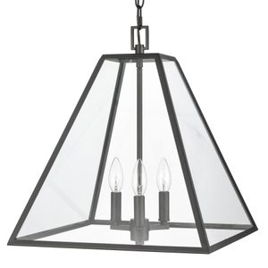 Tangent 16'' Wide 3-Light Pendant - Matte black 4