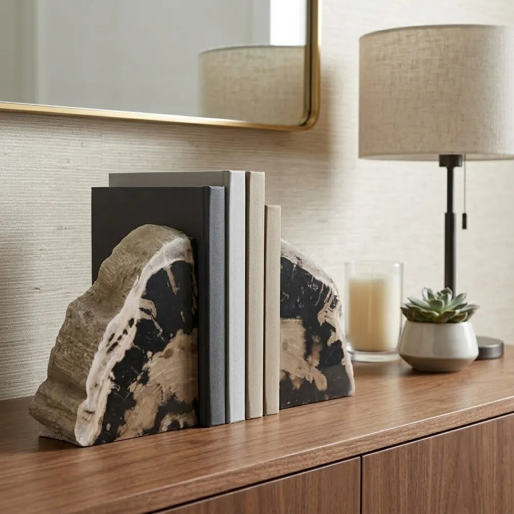 HANSONLEY SET OF 2 BLACK BOOKENDS 8 (IN)