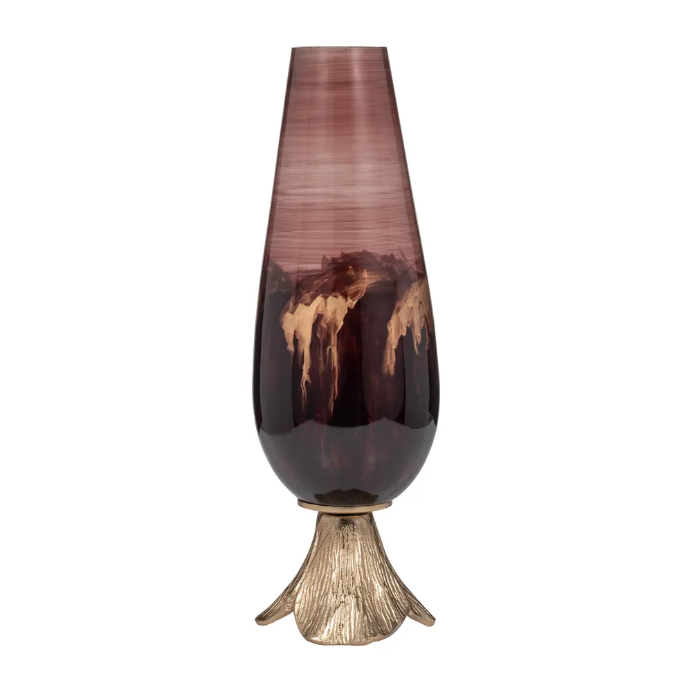 HORTONBURN BRONZE GLASS VASE 19 (IN)