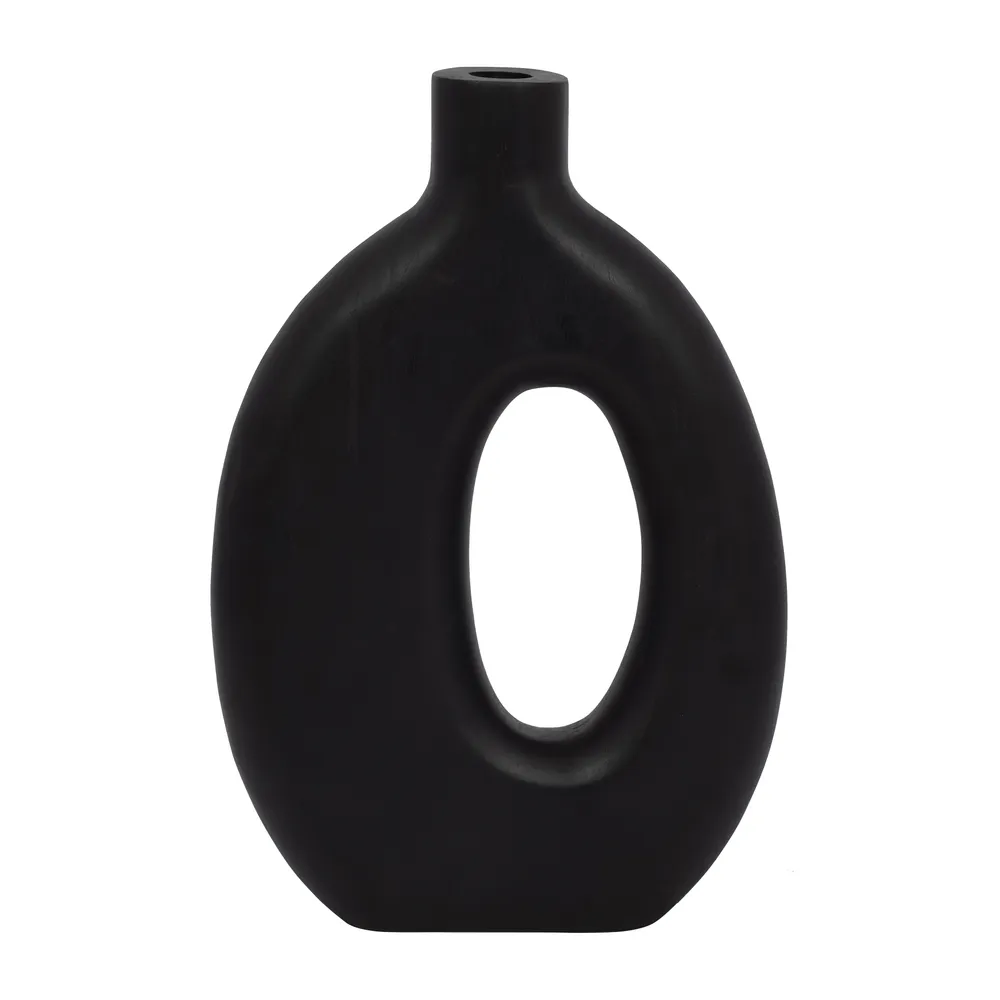 GRIFFINMOOR BLACK VASE 14 (IN)