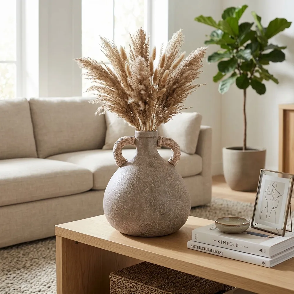 OPALVALE TAN VASE 14 (IN)