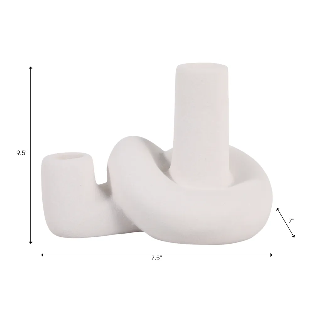 CORBINVIEW WHITE CANDLE HOLDER 6 (IN)