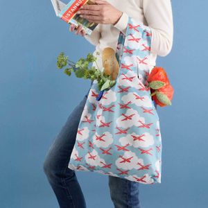 Airplane blu Reusable Shopping Bag 3