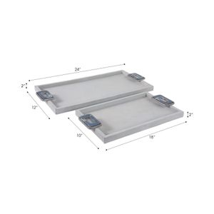 STORMMORE SET OF 2 WHITE TRAY 2 (IN) 8