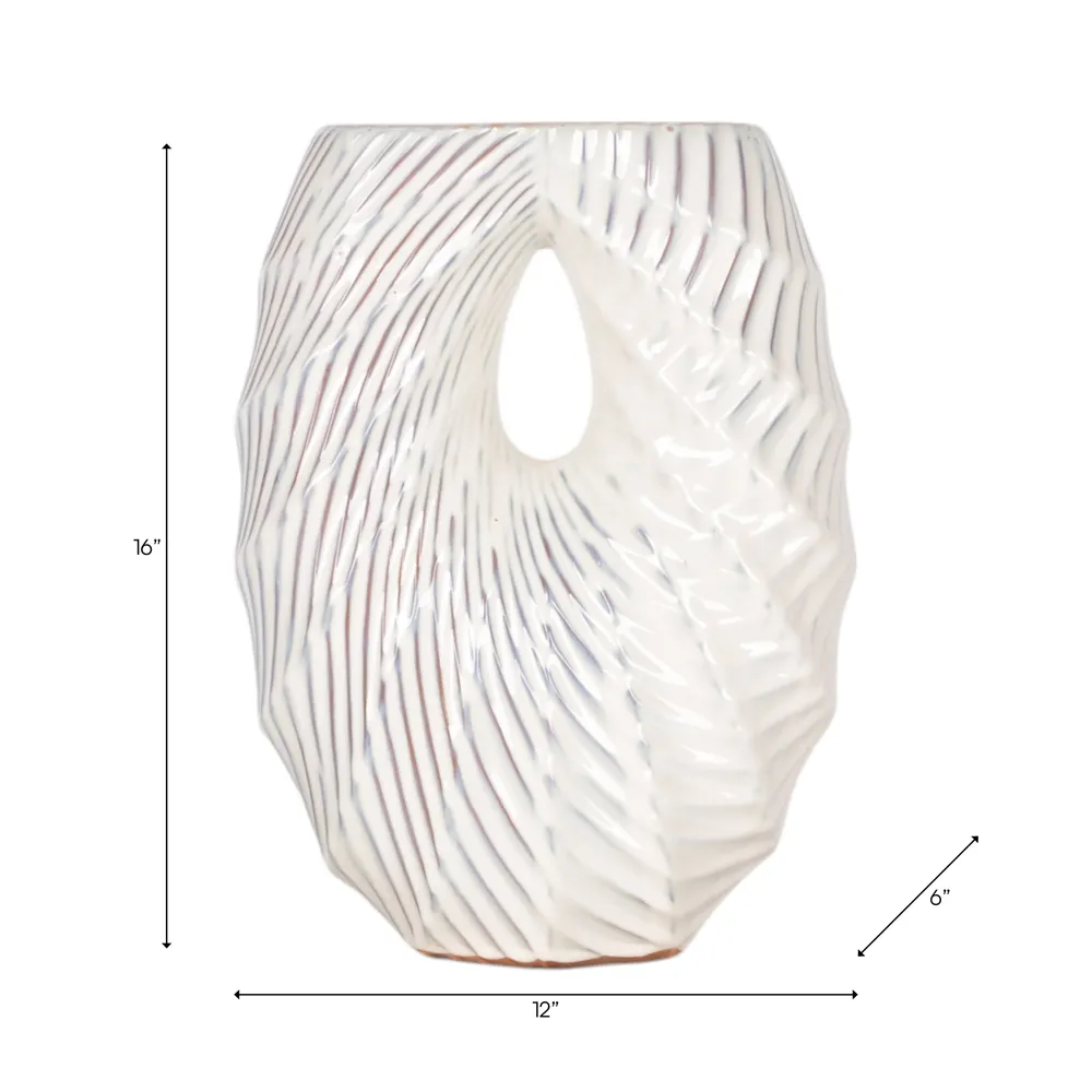 HAYWOODWAY WHITE VASE 16 (IN)