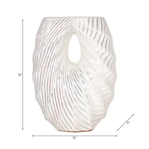 HAYWOODWAY WHITE VASE 16 (IN) 7