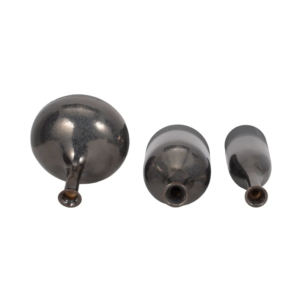 MAXLAKE SET OF 3 BRONZE VASES 18 (IN)
