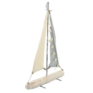 IRON 27" SAILBOAT W/ CLOTH SAILS, MULTI 3