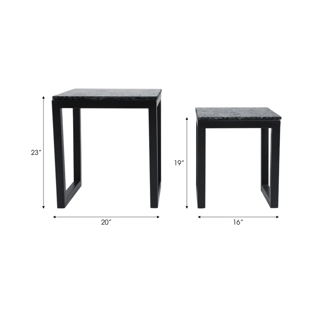 DRAKECLIFF SET OF 2 BLACK TABLE 23 (IN)