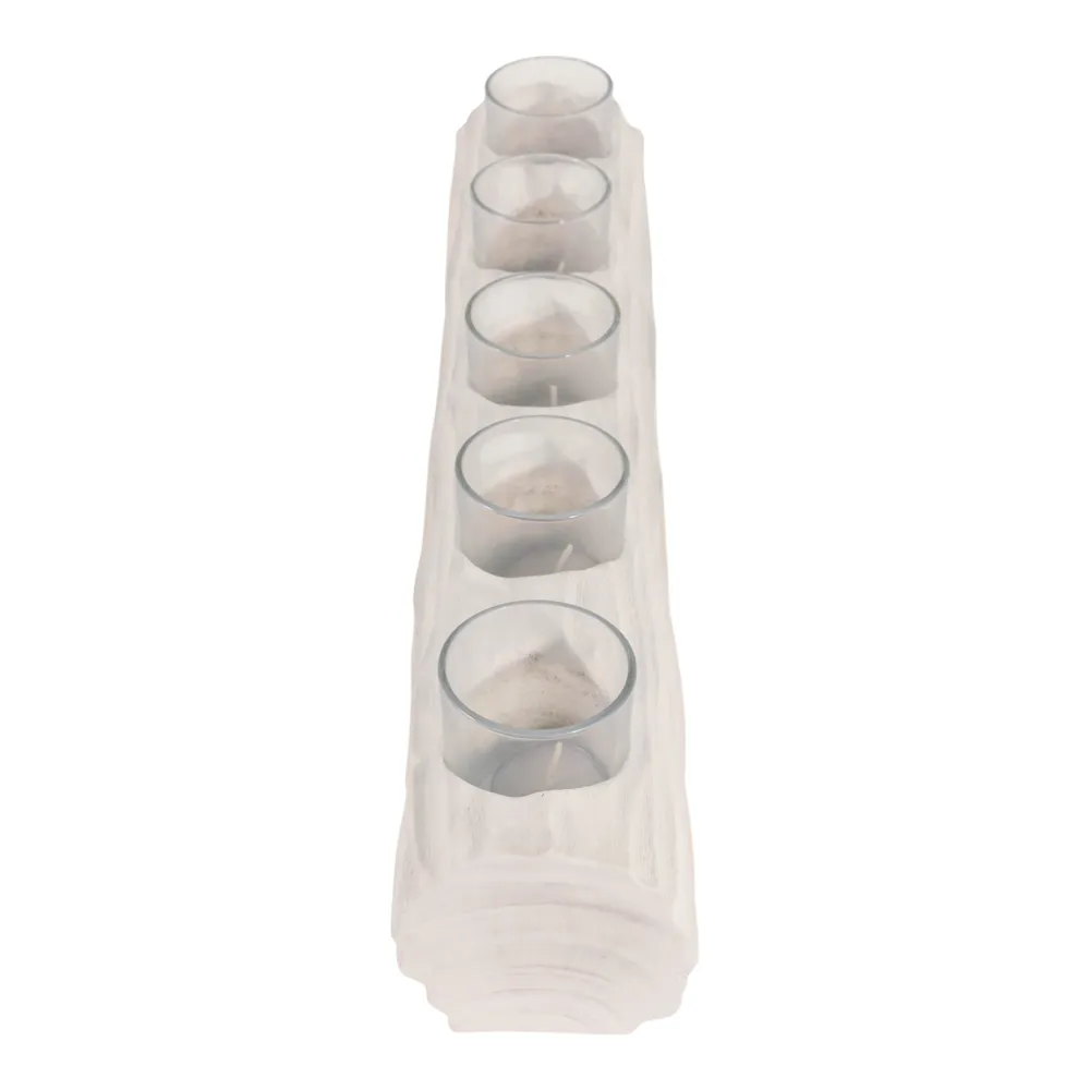 LUKEHAVEN WHITE TEALIGHT HOLDER 5 (IN)
