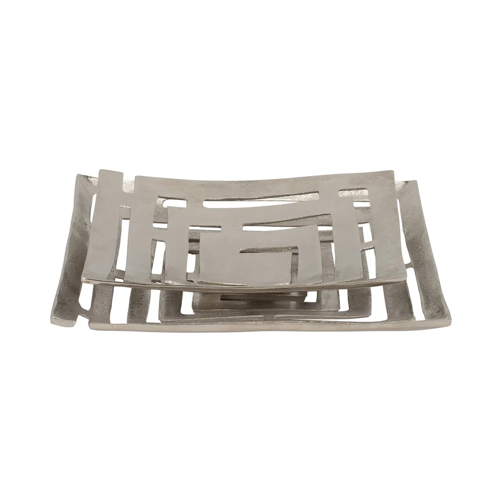 GRAHAMHAVEN SET OF 2 SILVER METAL 3 (IN)
