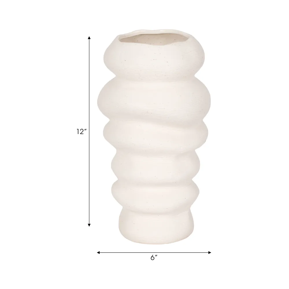 DUTTONMORE WHITE VASE 12 (IN)