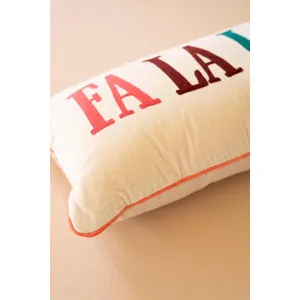 Velvet Falalalala Embroidery Pillow 3