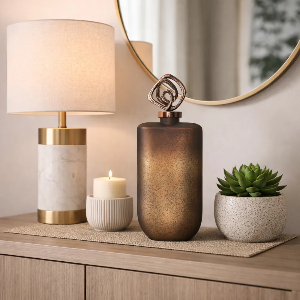 FINLEYGROVE BRONZE GLASS VASE 17 (IN)