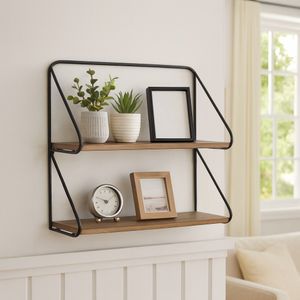 LUCASDALE BLACK WALL SHELF 17 (IN) 8