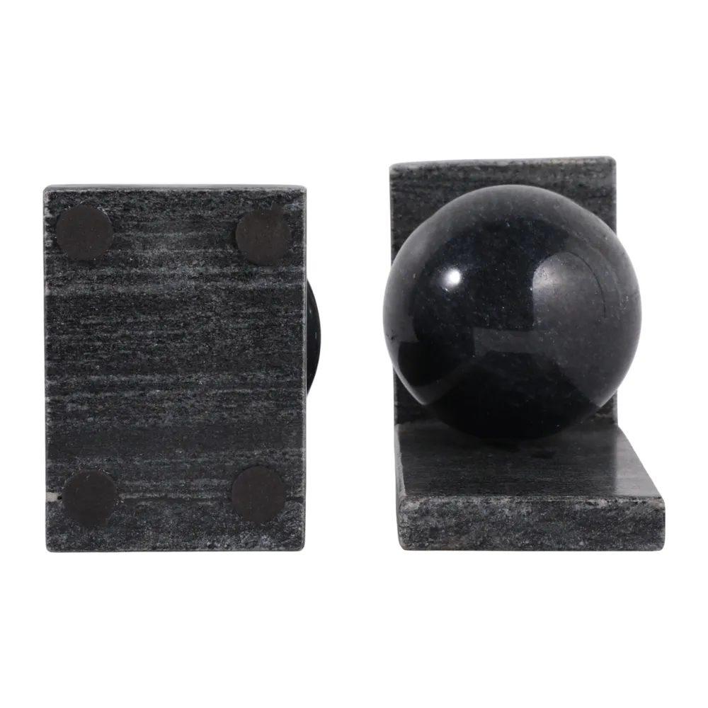 HELTONPORT SET OF 2 BLACK BOOKENDS 6 (IN)