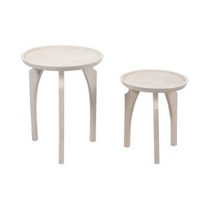 DENVERWELL SET OF 2 WHITE TABLE 22 (IN) 3