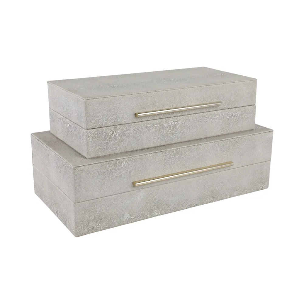 DAVINPARK SET OF 2 IVORY BOXES 4 (IN)