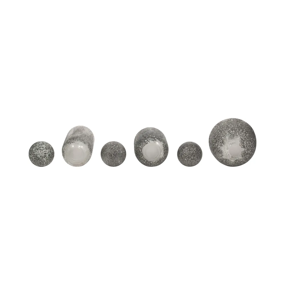 BURTONBURN SET OF 3 GRAY GLASS VASES 18 (IN)