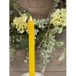 Yellow Taper Candle 3D Realistic Flame 0.8x10in 2