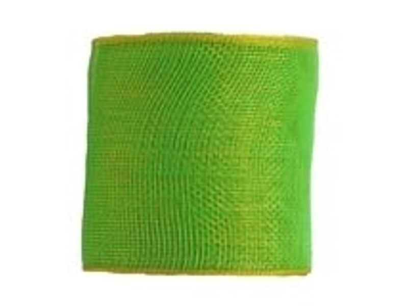 5.9" x 25yds Mesh, Lime Green & Gold 1