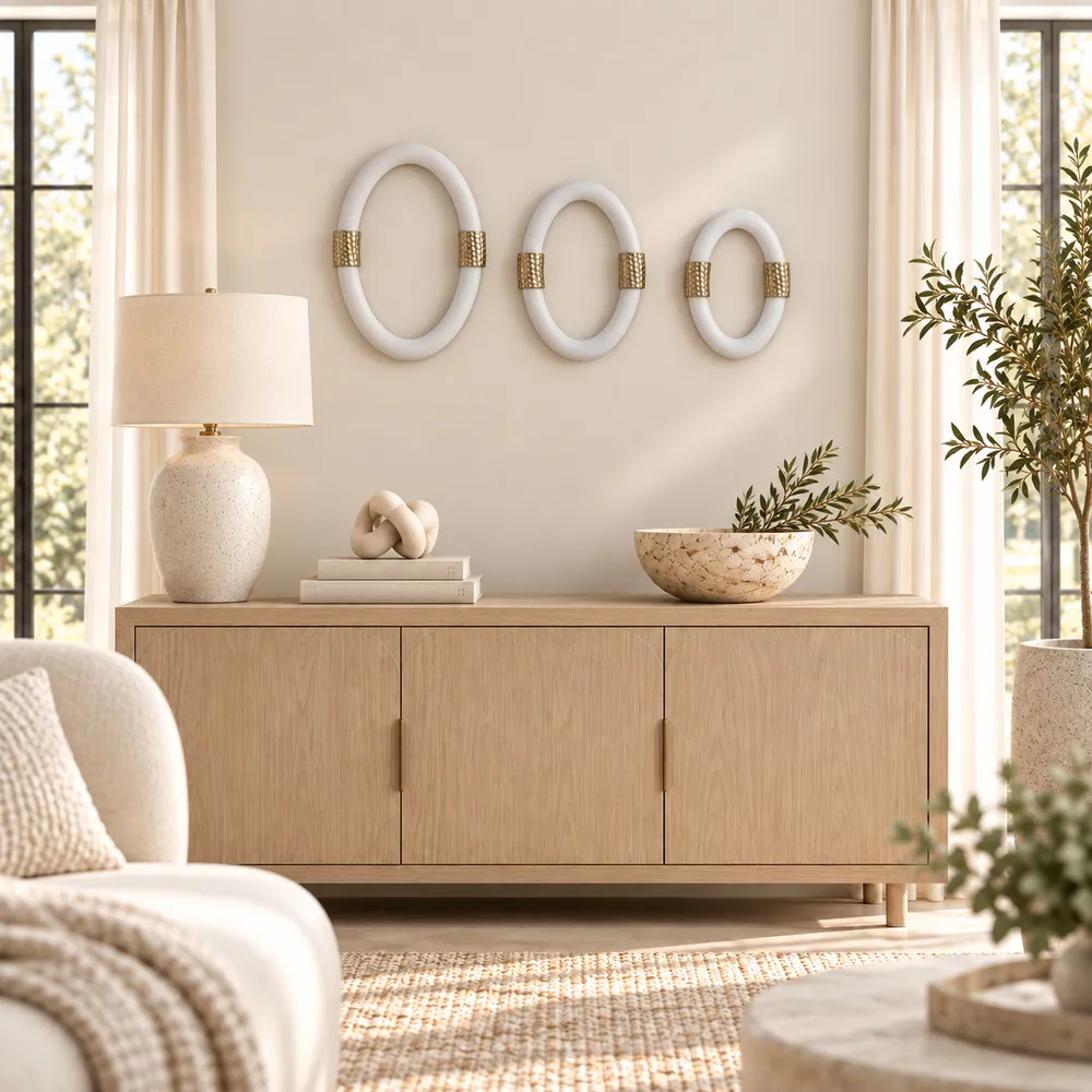 WESTONSHAW SET OF 3 WHITE WALL SCULPTURES 14 (IN)