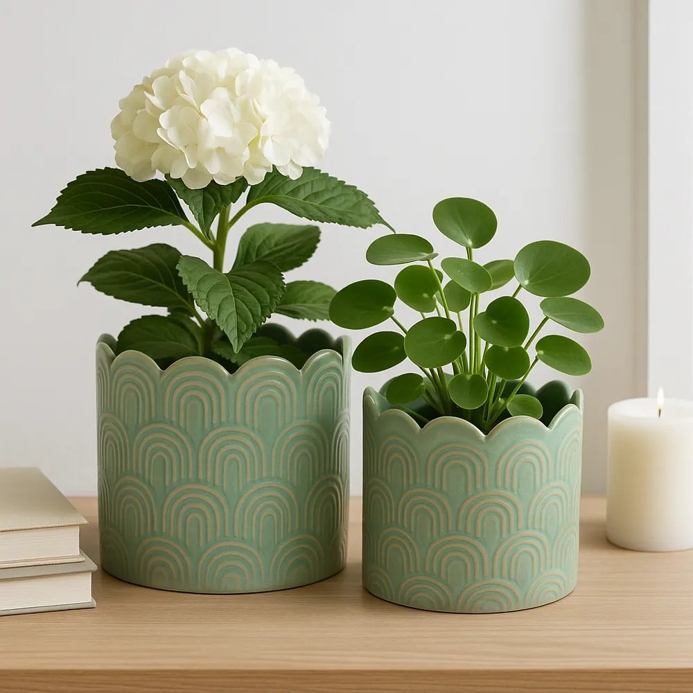 MORGANWIND SET OF 2 GREEN PLANTER 10 (IN)