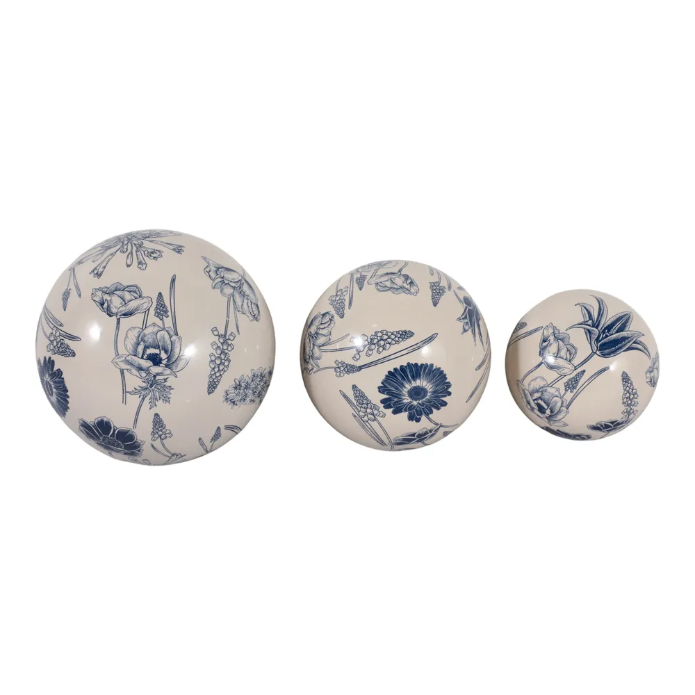 TESSWIND SET OF 3 BLUE ORBS 6 (IN)