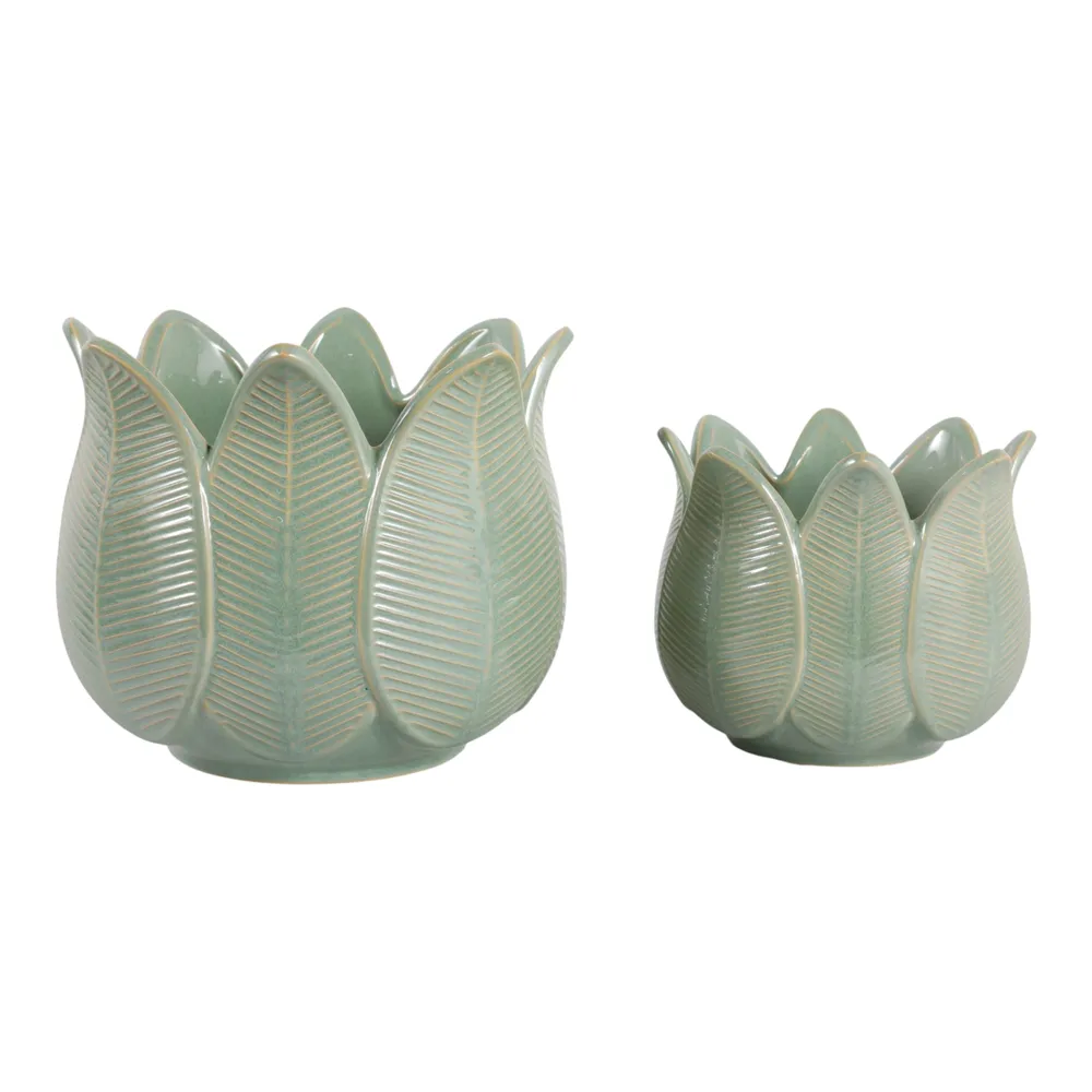 BRADYRIDGE SET OF 2 GREEN PLANTER 7 (IN)