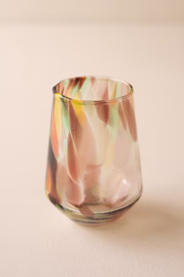 Tapered Multi-Color Glass Tumbler