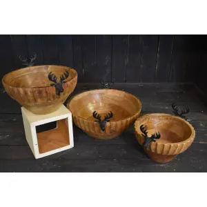 Reindeer Bowls Set of 3 8,10 and 12in 3