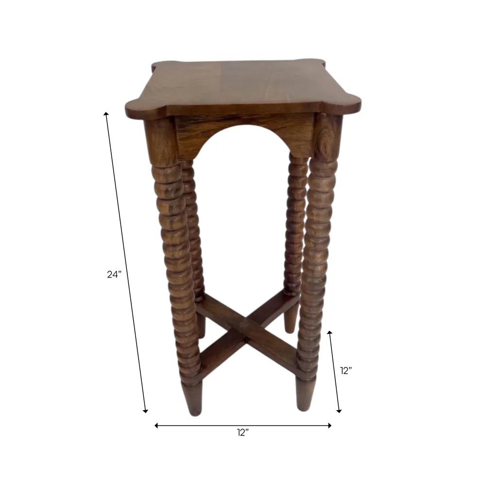 NOVAWOOD BROWN ACCENT TABLE 24 (IN)