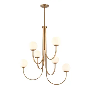 Caroline 36'' Wide 6-Light Chandelier - Brushed Gold 7