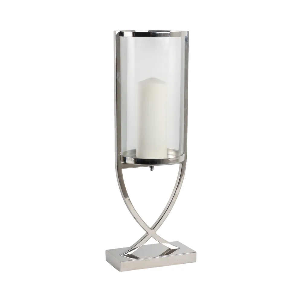 OLIVERHAVEN SILVER CANDLE HOLDER 23 (IN)