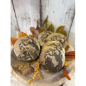 Spooky Coasters 4.25in Set Of 4 1