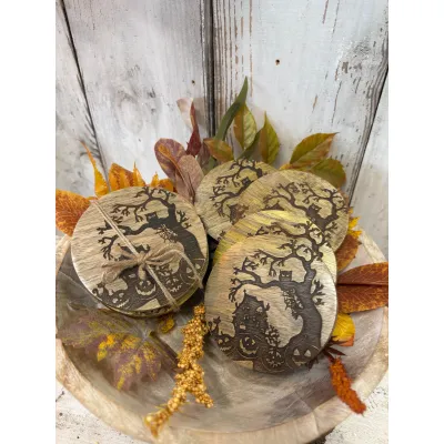 Spooky Coasters 4.25in Set Of 4