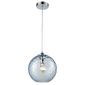 Watersphere 10'' Wide 1-Light Mini Pendant - Polished Chrome with Aqua 1