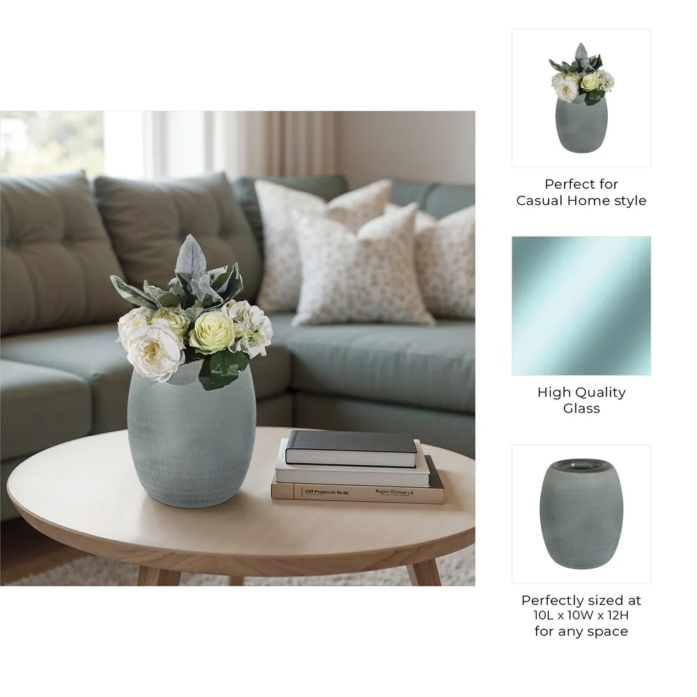 LUKELEY BLUE GLASS VASE 12 (IN)