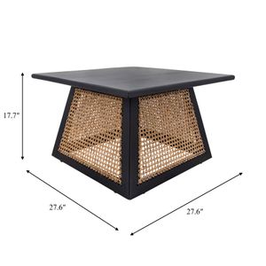 WOOD 28" CANE COFFEE TABLE KD 4