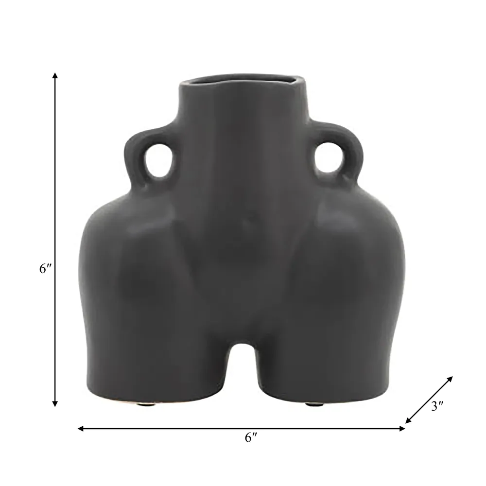 HELENAOAK BLACK VASE 6 (IN)