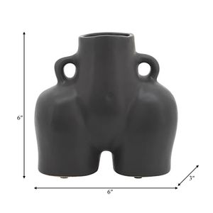 HELENAOAK BLACK VASE 6 (IN) 9